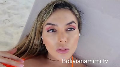 Crazy teddy licking my pussy on the beach Full video on bolivianamimi.tv