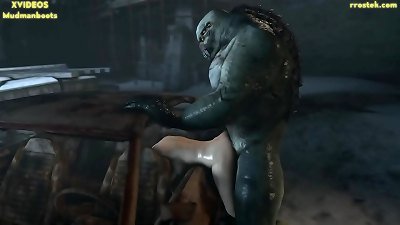 Zoe Baker boned in a rusty car by Monster