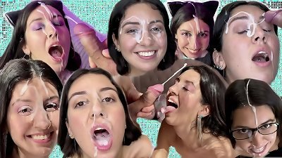 giant cumshot Compilation - Facials - cum in throat - jizm swallowing