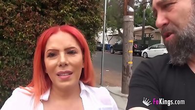 Doing dirty things around Hollywood! Pablo and a plump redhead mommy