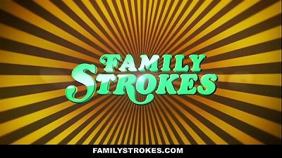 FamilyStrokes - hot milf deep throats Off Step-Son
