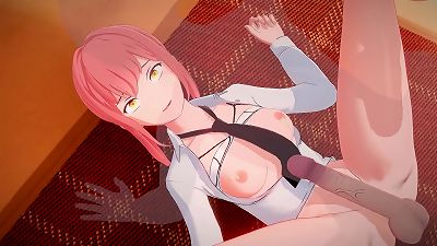 Miss Makima moans while being plowed - 3d hentai