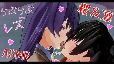japanese manga porn anime porn Rin and Sakura lesbo ASMR Earphones recommended