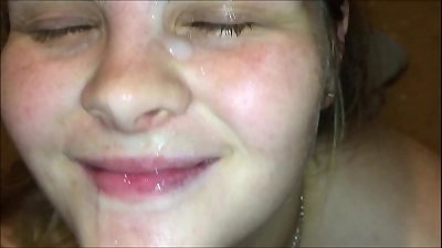 teen honey get recorded by man Iphone giving extraordinaire blowjob and taking a thick cum facial