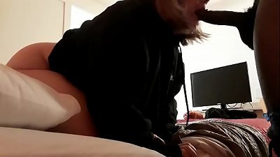 large white college slut choking on knob