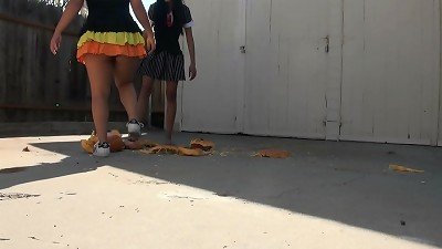 Pumpkin Bandits Smash Strangers Pumpkins