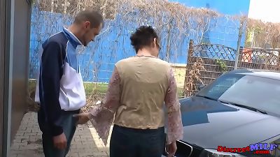 older granny banged in public by a young nasty man