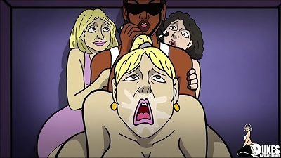 Three big booty married Arab bitches getting fucked by big black dick