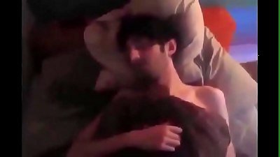 lush girlfriend blowing and railing him