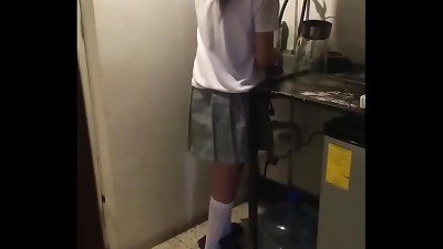 Latina School Girl Takes Dick at Home! I Fucked my Cute StepSister While She&rsquo;s Washing the dishes and we are alone at Home!