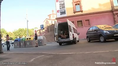 Spanish slut humiliated in downtown
