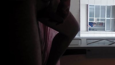 blonde neighbor can't leave window watching me bare with hard dick. utter revealed high risky