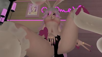 steaming Bunny lady bangs you in VRchat point of view Blowjob, nudity and strenuous