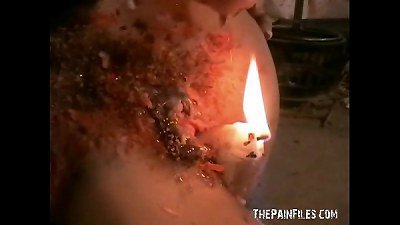 horny Crystels hot wax punishment and self torturing bdsm of english fetish mode