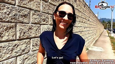 German Tourist milf pick up in red dessous at EroCom Date