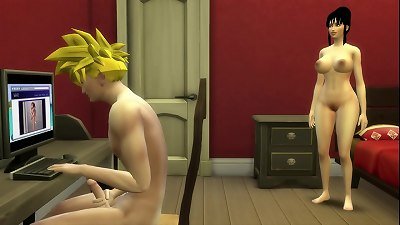 Milk catches her son-in-law Gohan jerking mom fucked in front of her Sleeping spouse