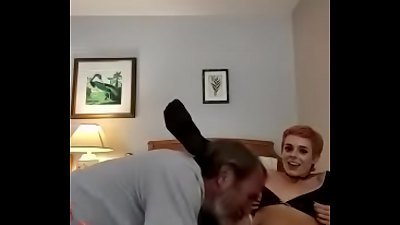 elder guy eats Sidra Sage labia In Public